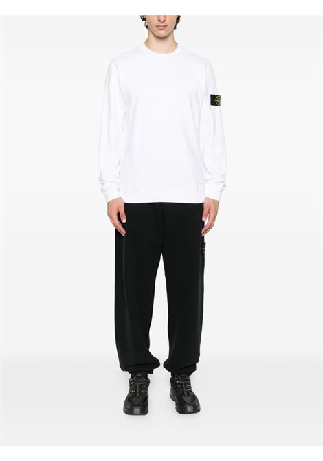 brushed organic cotton fleece sweatshirt man white STONE ISLAND | K2S15 6100028 S0A20V0001